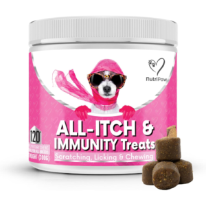 NutriPaw All-Itch Immunity Treats For Dogs – Soothe Itchy Paws, Eyes, Ears, Skin